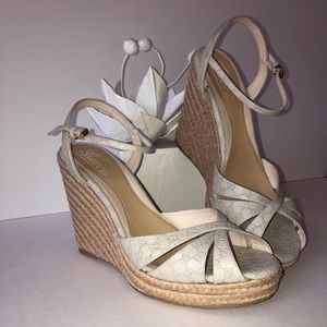 Gucci wedge logo sandals - size 40